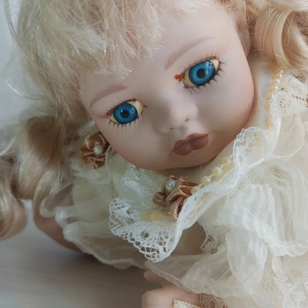 Classical Treasures Blonde Baby Doll Angel Outfit Porcelain